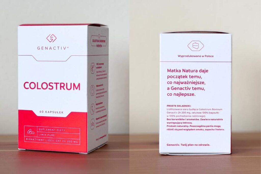 Opakowanie suplementu diety Colostrum Genactiv