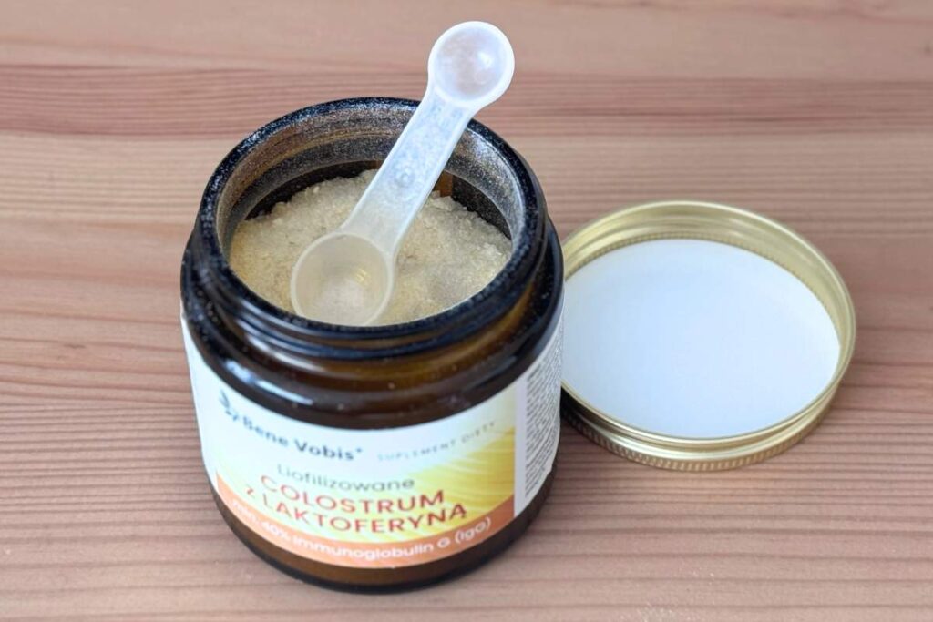 Struktura colostrum w proszku Bene Vobis z laktoferyną