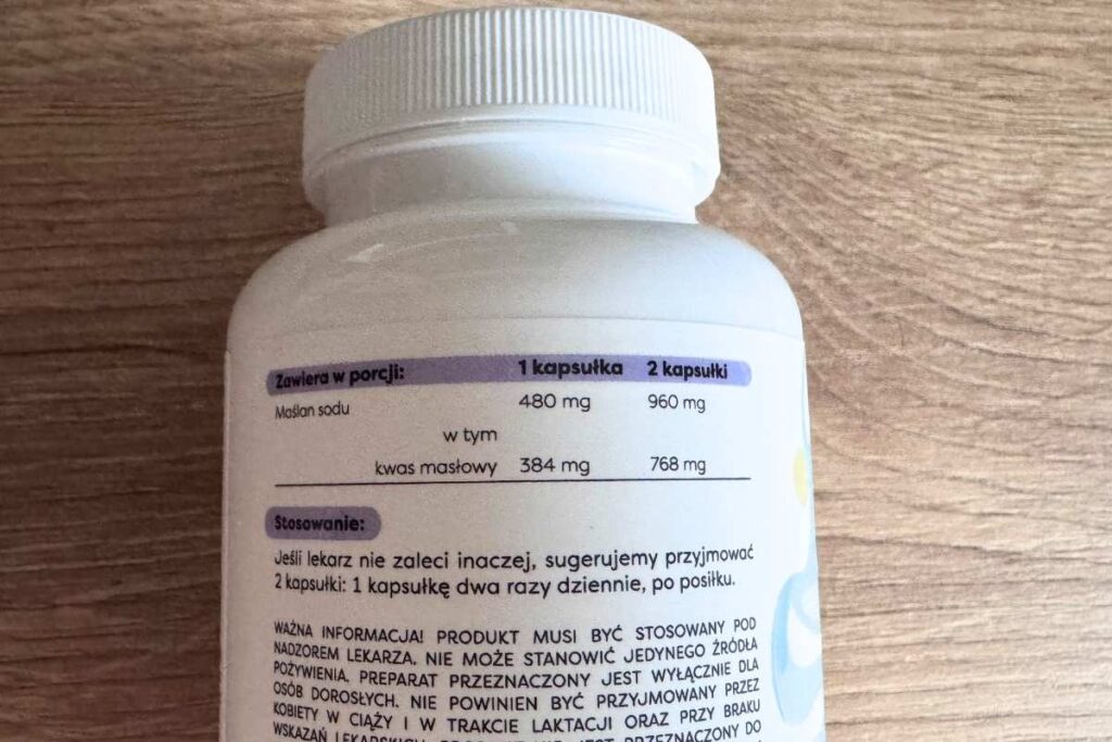 Etykieta ze składem Osavi maślan sodu 960 mg