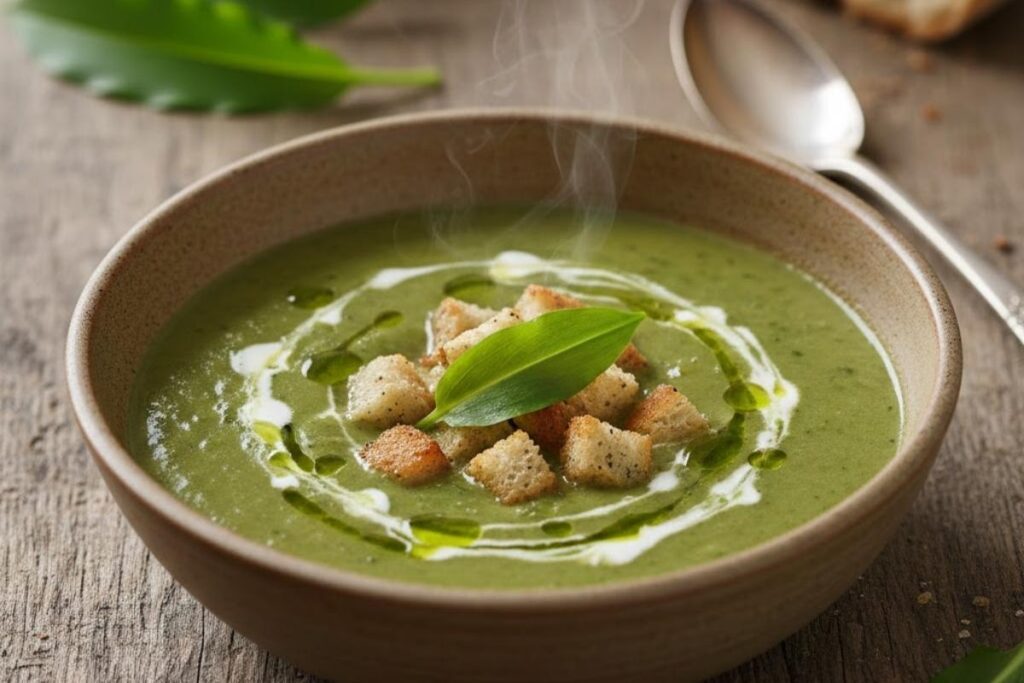 Zupa krem z czosnkiem niedźwiedzim