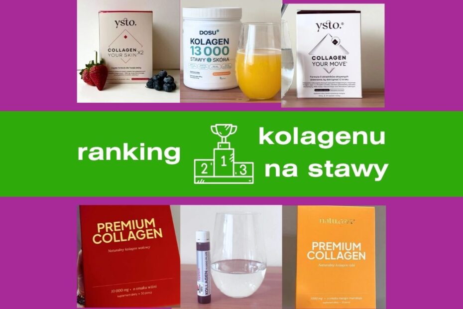 Grafika przedstawia zdjęcia najlepszych kolagenów na stawy
